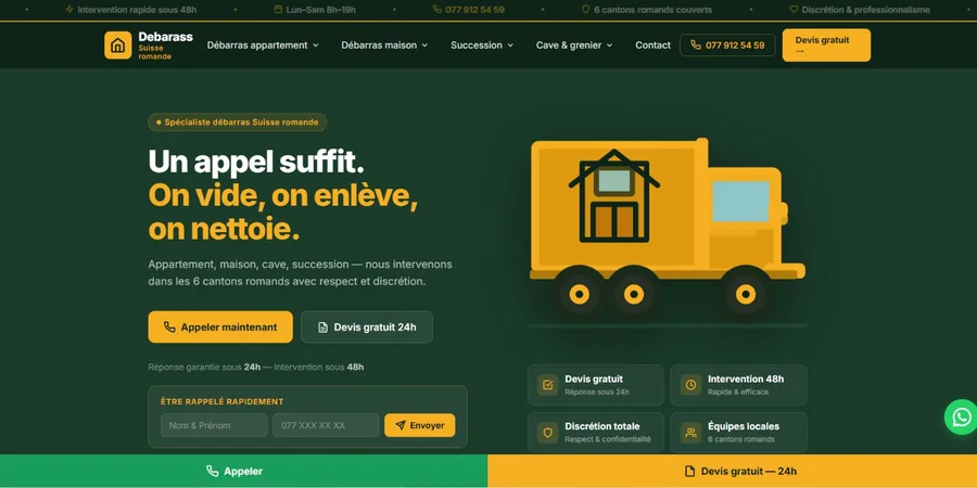 Aperçu du site de débarras Debarass