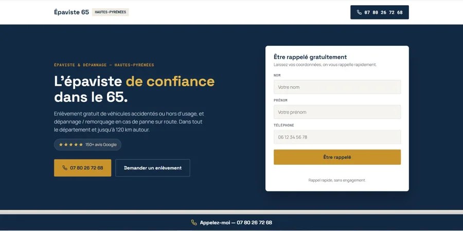Aperçu du site épaviste Hautes-Pyrénées